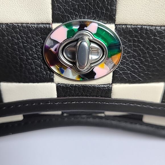 NWT Coach Coachtopia Wavy Dinky Bag In Checkerboard Upcrafted Leather Checker - Picture 7 of 8